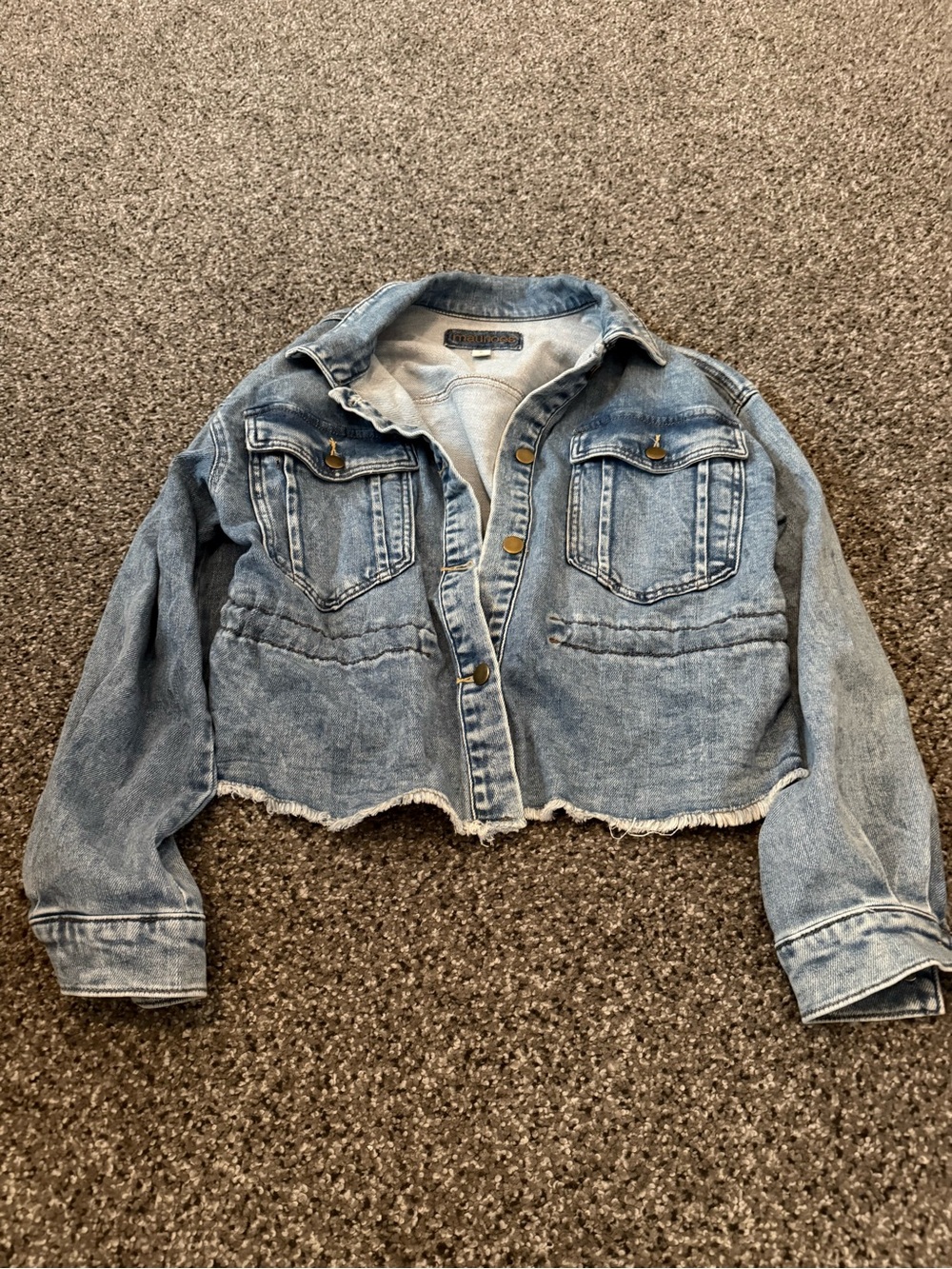 Maurices Light Blue Cropped Denim Jacket